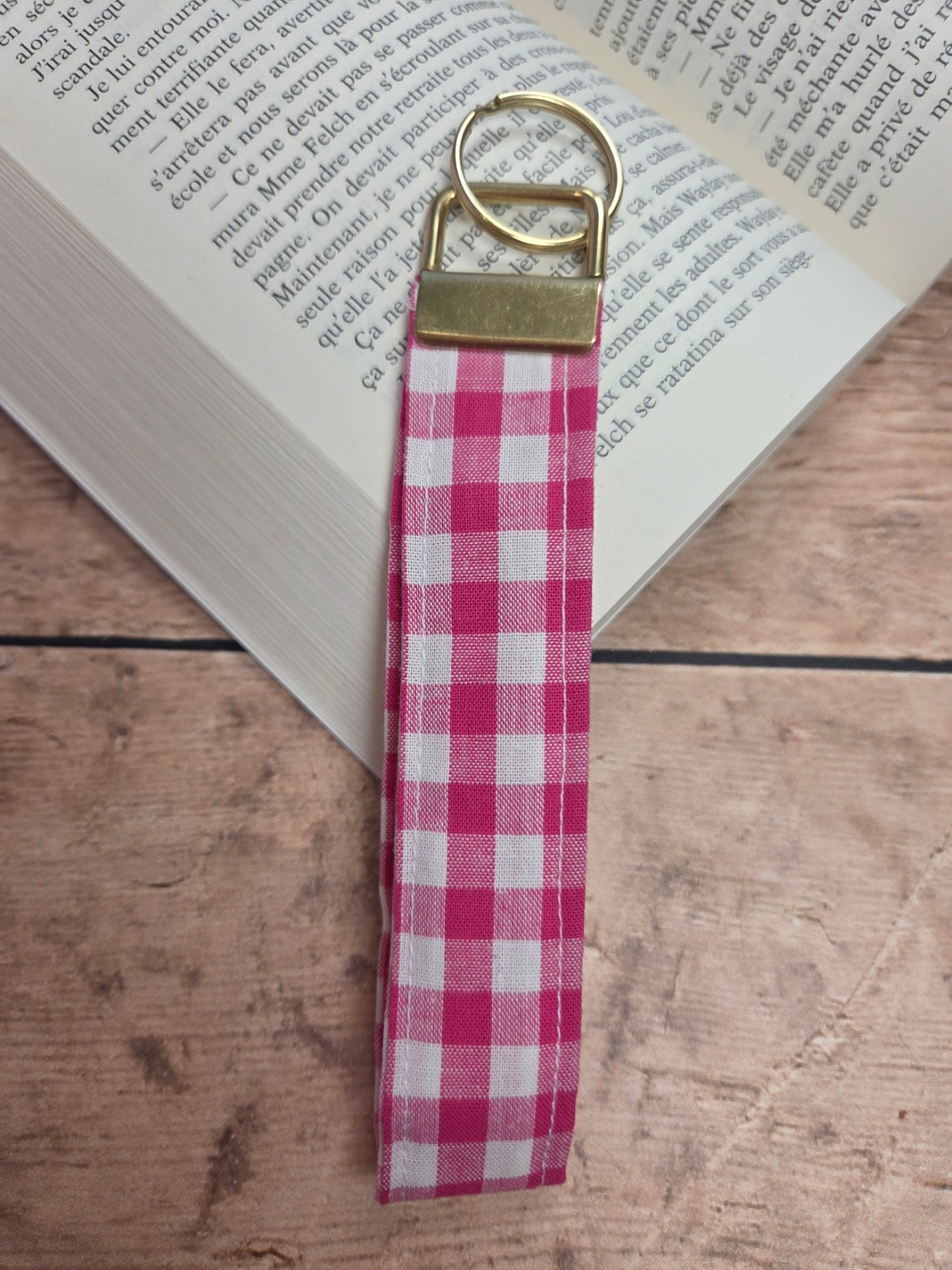 Porte clé rose vichy - sélection boutique