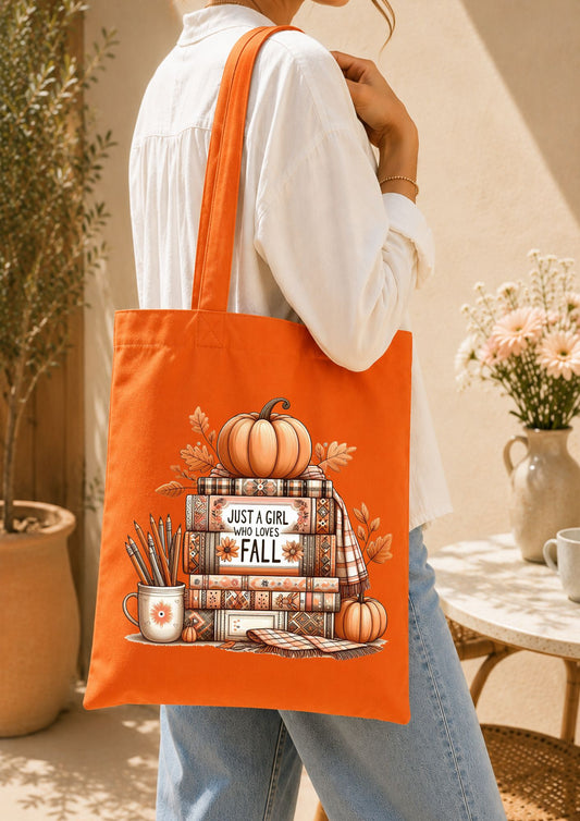 Totebag citrouille & livres d'automne