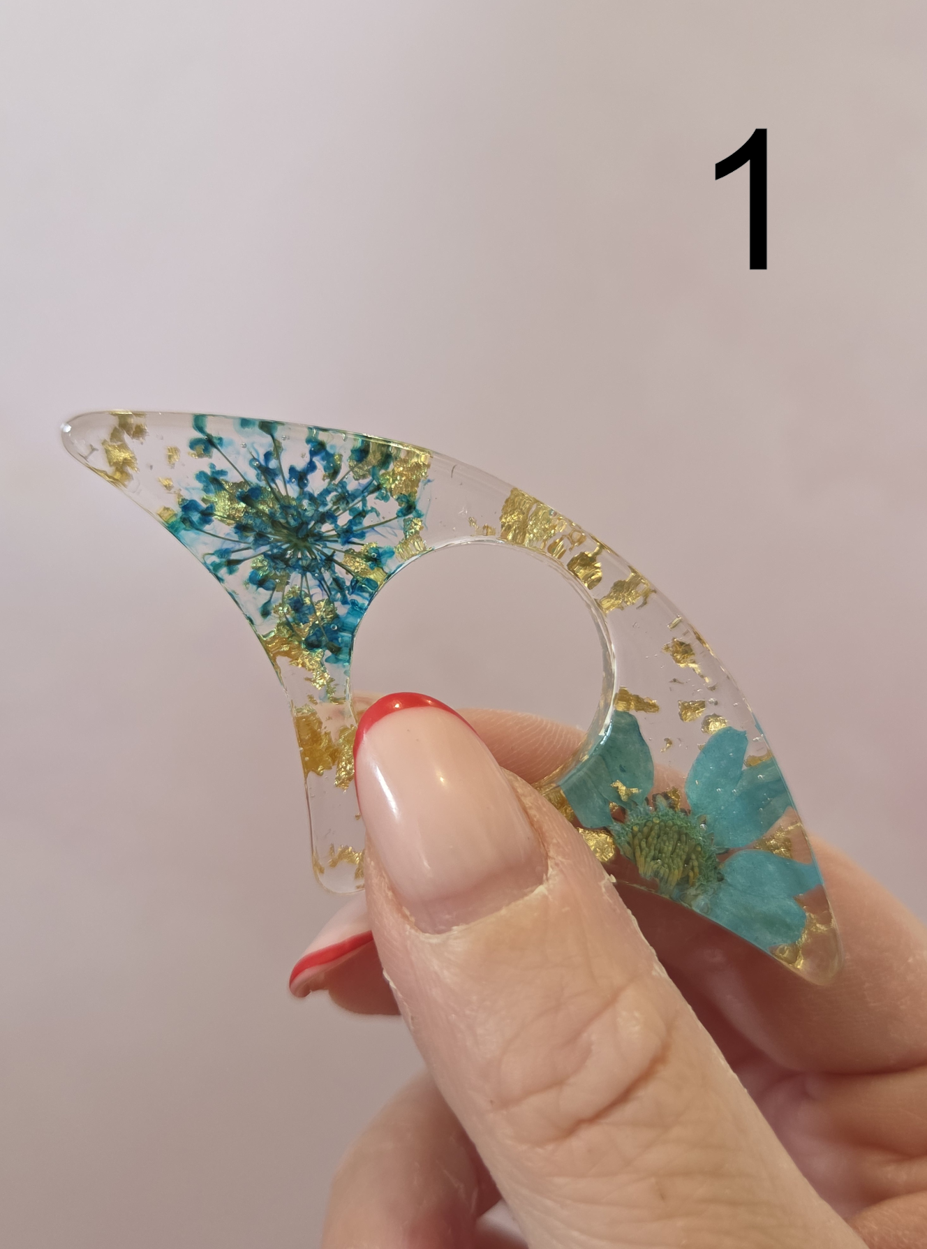 Bague de lecture fleurs séchées & dorée