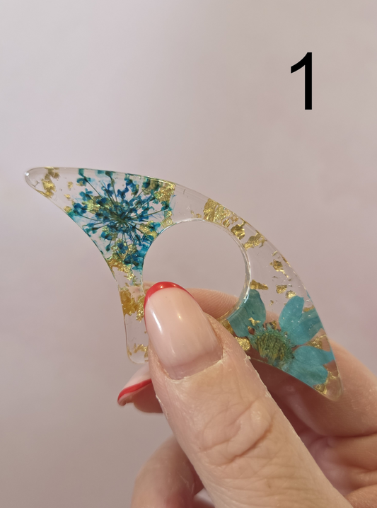 Bague de lecture fleurs séchées & dorée