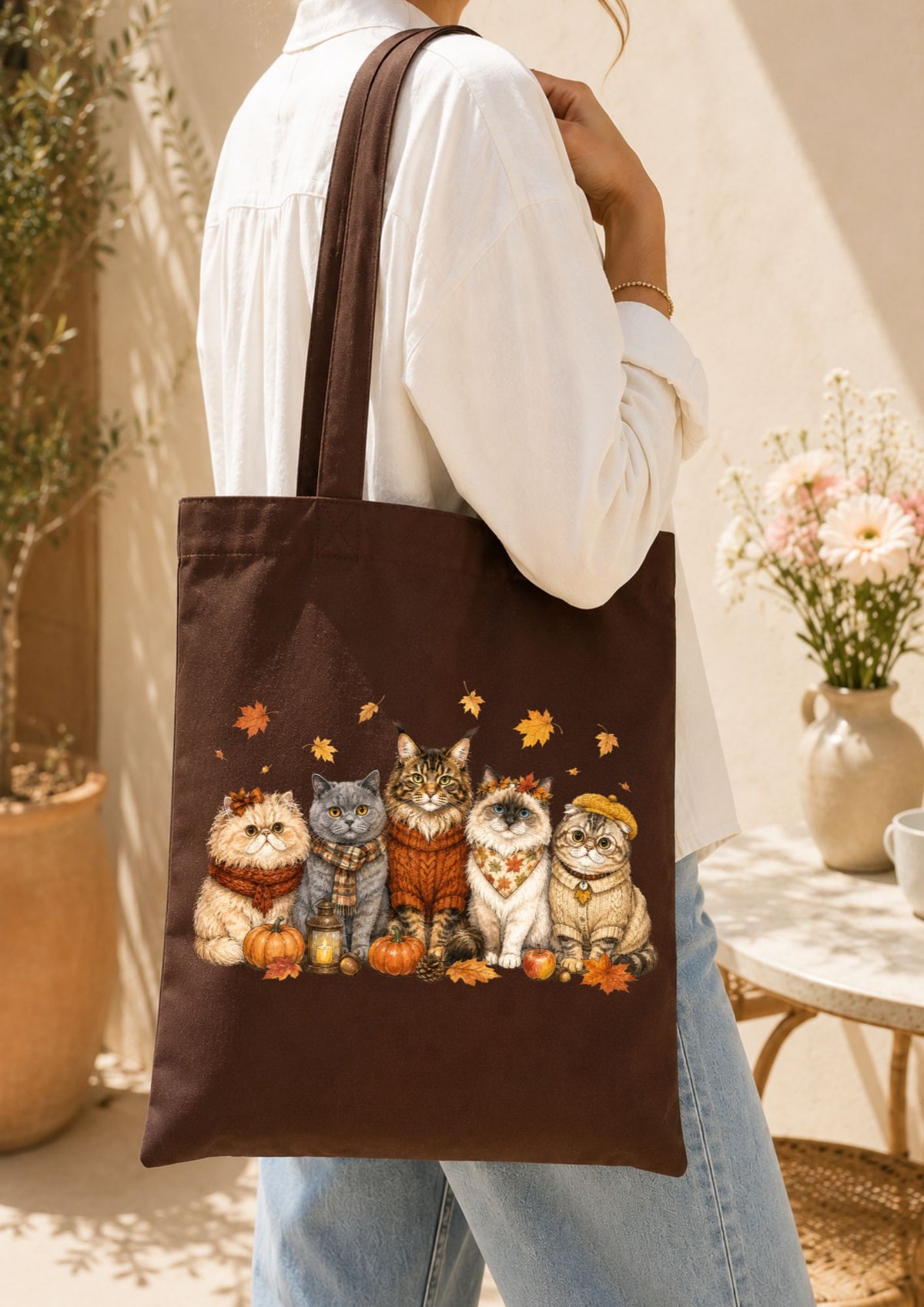 Totebag chats d'automne