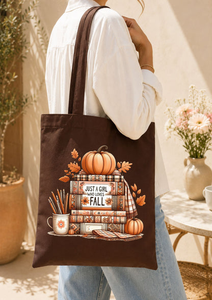 Totebag citrouille & livres d'automne