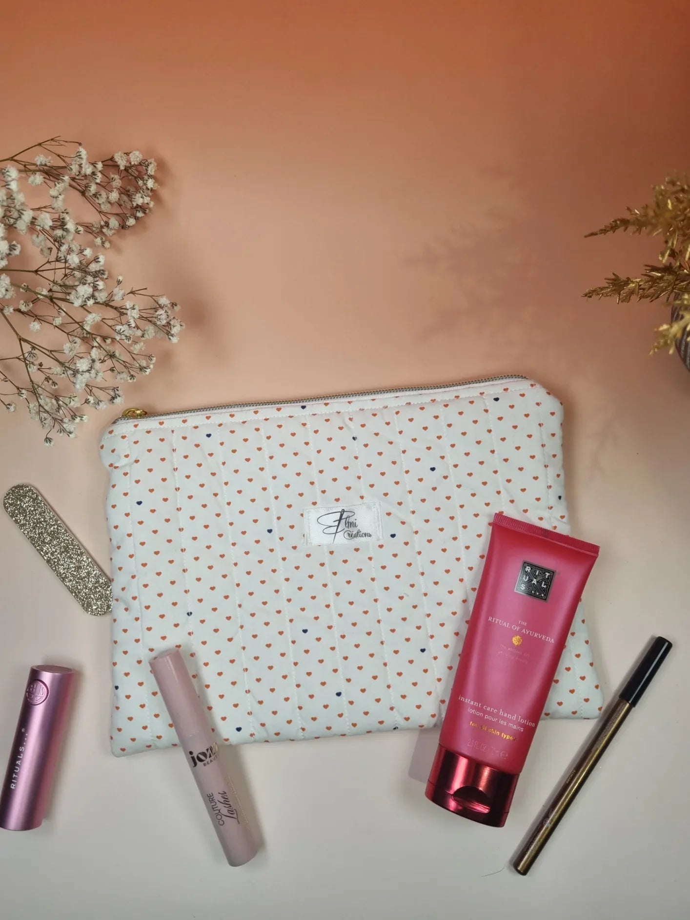 Pochette plate coeurs - ELMI Créations