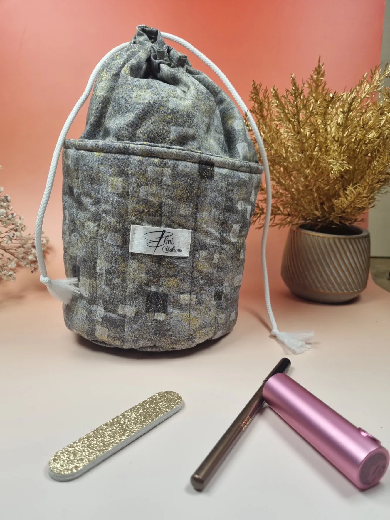 Panier pochon gris - ELMI Créations