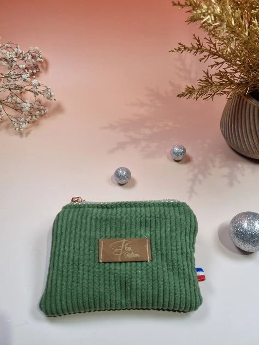 Porte monnaie velours matcha - ELMI Créations