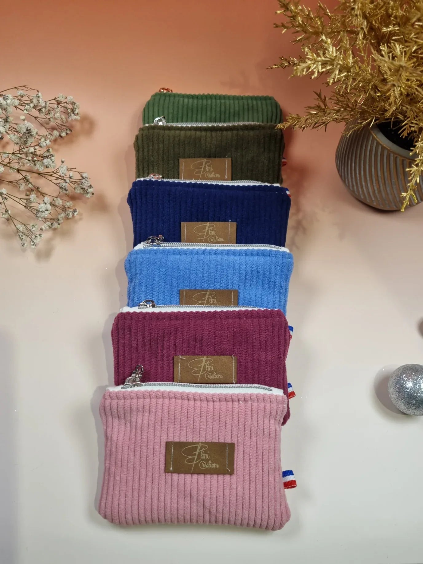 Porte monnaie velours cotelé à personnaliser - ELMI Créations