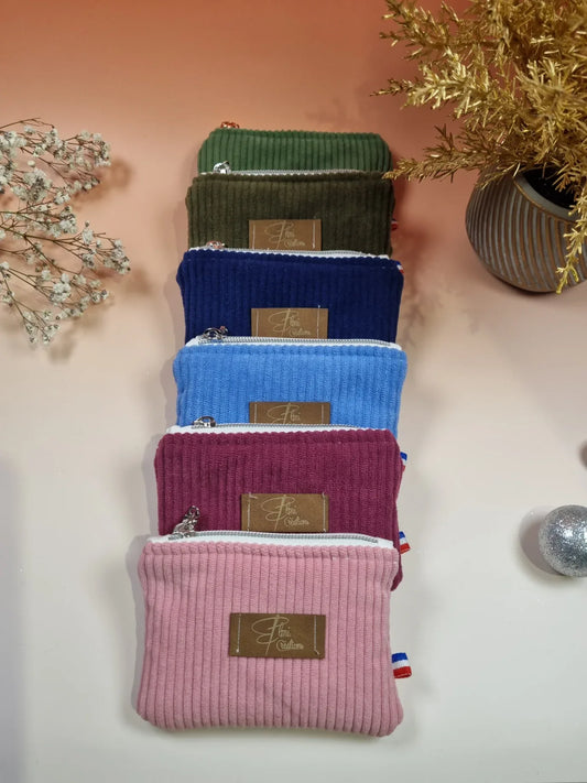 Porte monnaie velours cotelé à personnaliser - ELMI Créations