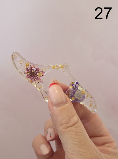 Bague de lecture fleurs séchées & dorée