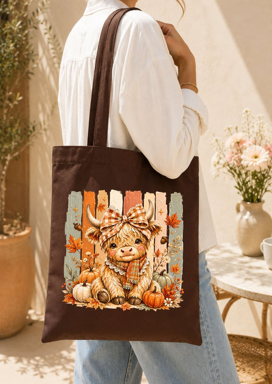 Totebag petite vache d'automne