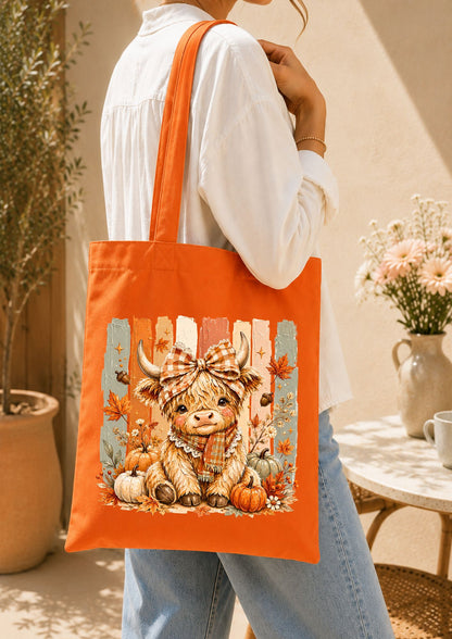 Totebag petite vache d'automne