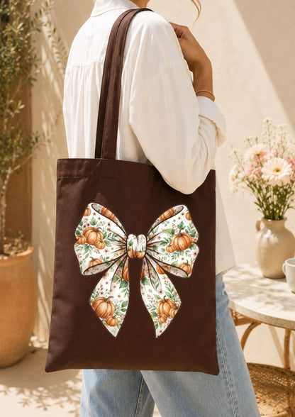 Tote bag Nœud & Citrouilles d'Automne