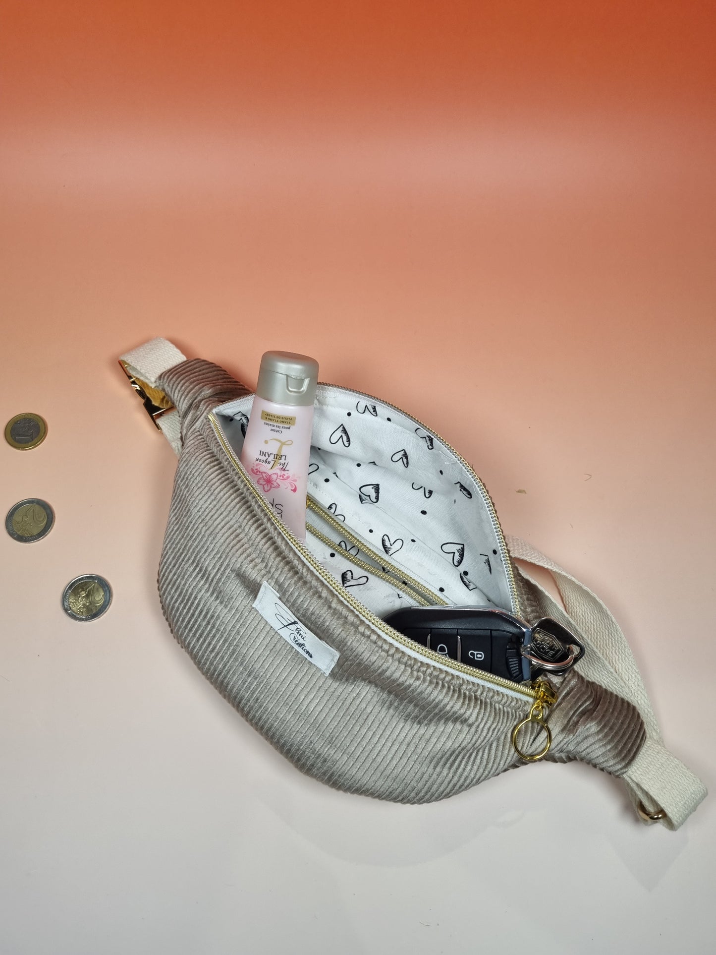 Sac banane velours brun