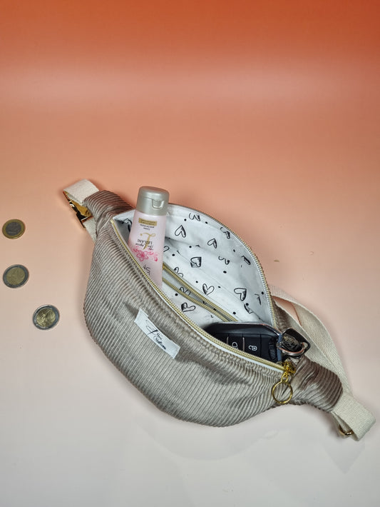 Sac banane velours brun